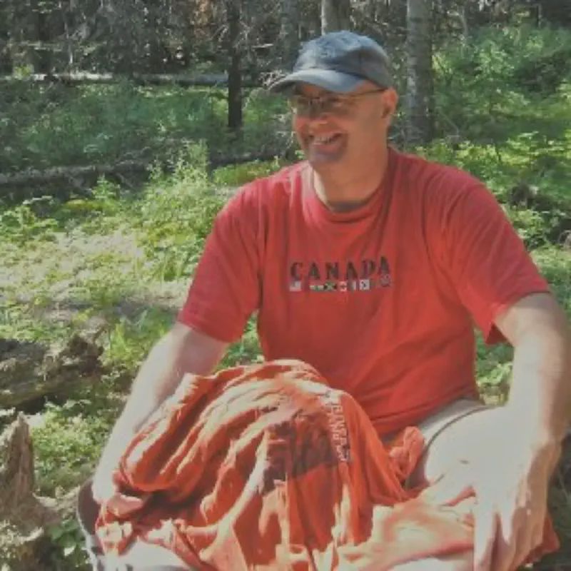 A quick rest while hiking up Mt. Stearn, near Grande Cache, Alberta