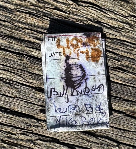 Sure enough the cache's logbook has my "sig" fingerprint in ink