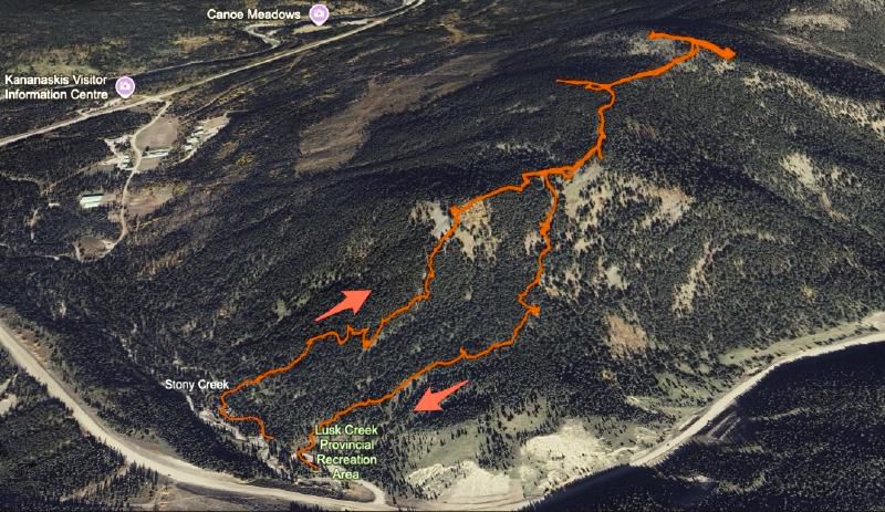 This 3D map shows that Horton's Hill is indeed a hill, not a mountain, but it doesn't begin to show the steepness of the ascent to the top. I found caches on the way down along what was supposed to be a trail, but I found only remnants of one.
