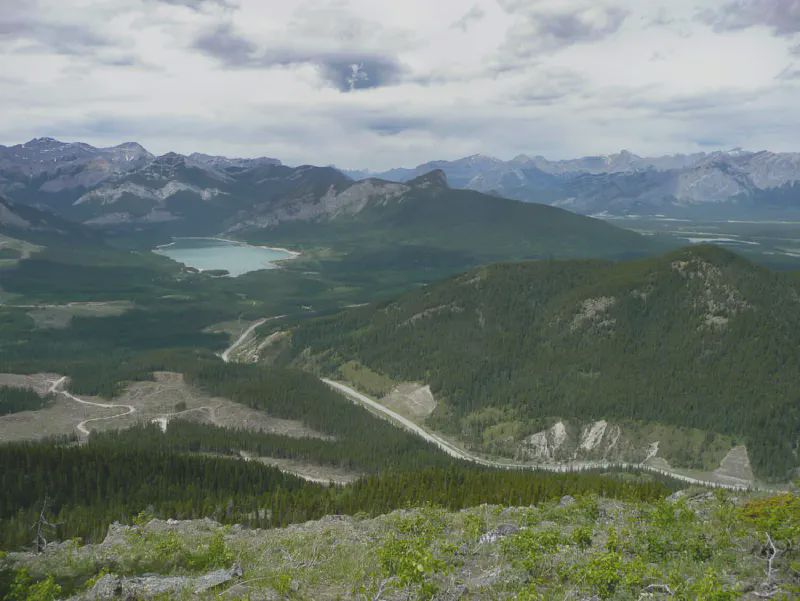Highway 68 below (that's where I parked!) and Barrier Lake in the background