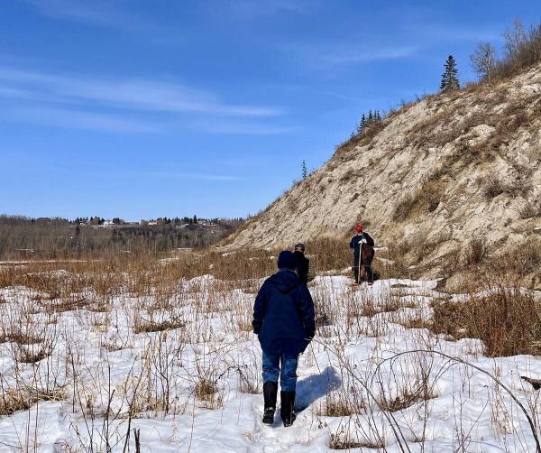 Hike to North Sask River Geocache Hides and MacTaggart Sanctuary