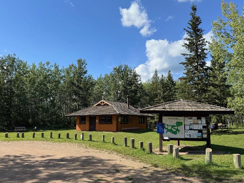 The large shelter at Islet Lake Staging Area