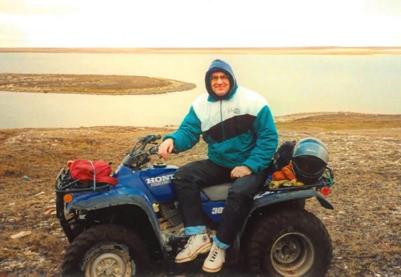 Grant on his borrowed quad