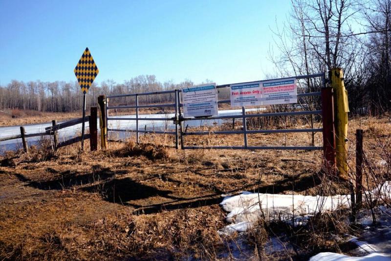 The gate at the parking spot