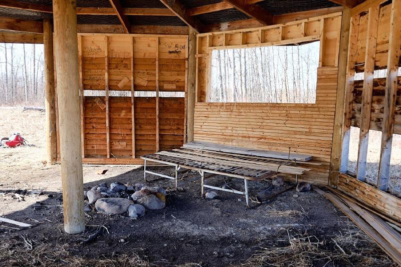 The inside of the shelter