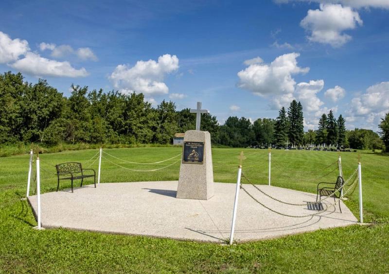 A plaque commemorating the second iteration of St. Demetro (1922-2007)