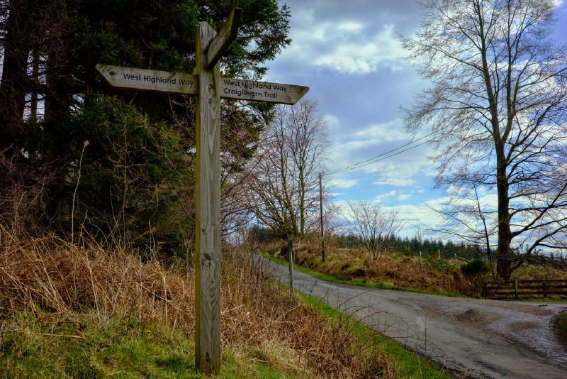 The intersection of the West Highland and Rob Roy Ways