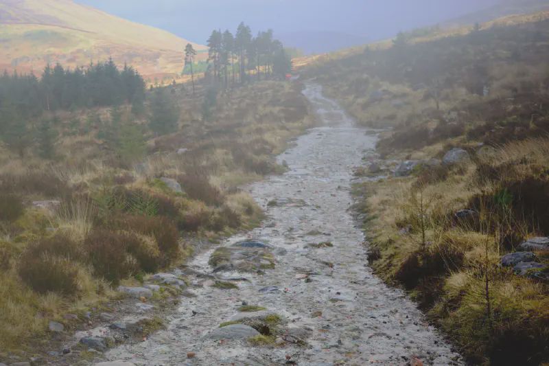 Not a road, a fast flowing creek