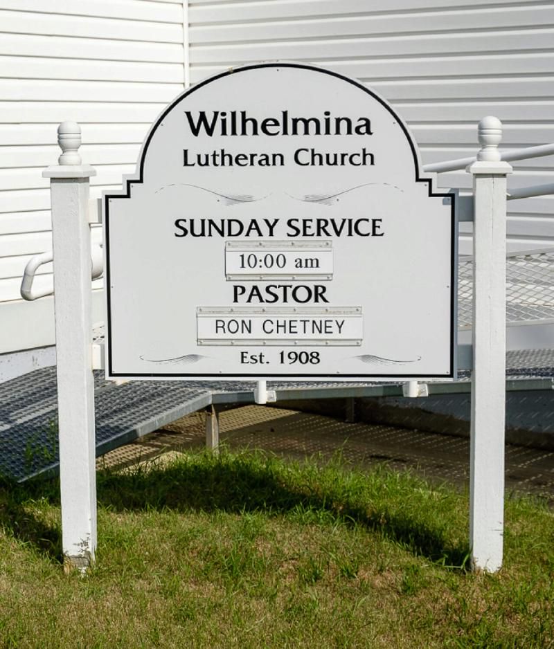 The church's welcome sign